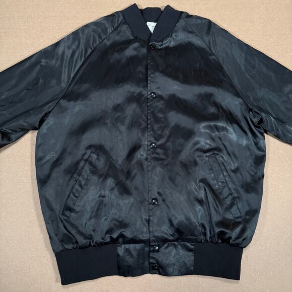 Vintage 1989 American Finals Rodeo Jacket Black Satin Bomber Embroidered Western - Picture 4 of 9